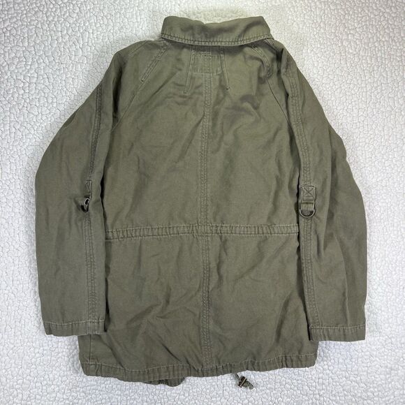 Matty M Womens Utility Field Jacket Green Cotton Size Small Zip Pockets Military - Picture 9 of 11